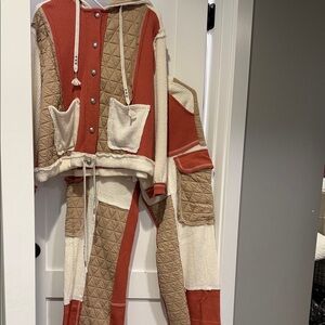 POL Colorblock Quilted Hoodie and Pants Set